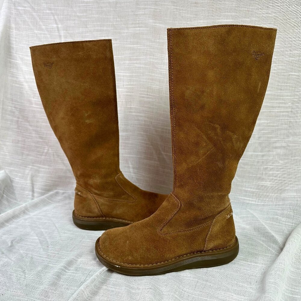 Dr. Martens Brown Suede Knee-High Boots